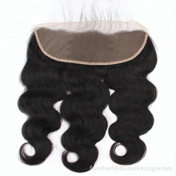 wholesale ear to ear transparent swiss lace frontal closure pre plucked 13x4 closure silk base